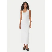 HUGO Cocktail obleka Shagar 50557781 Écru Slim Fit