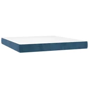 Vidaxl Vzmetnica z žepkasto vzmetjo srednje trdote temno modra 180x200x20 cm žamet
