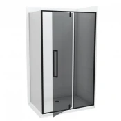 Stakleni paravan COPEN ABSOLUT BLACK 90x200cm crni ram pivot vrata i fiksno staklo