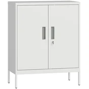 Homestar Jekleni kabinet 2 vrata nastavljive police 80x40x100 cm bela