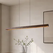 Lucande LED-visoka svetilka Callahan, orehov les, dolžina 115 cm - Dnevna soba/jedilnica - Sodobni - nikelj, oreh