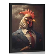 Plakat živalski gangster petelin - 20x30 white