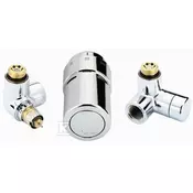 slomart Danfoss X-tra Collection termostatski komplet levi (dva ventila + glava) za kopalniške in dekorativne radiatorje, s prednastavljeno nastavitvijo