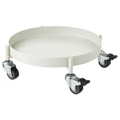OLIVBLAD Podstavek za rože s kolesci, notranji/zunanji/krem bela, 32 cm