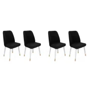 Hanah Home Hugo 406 V4 Stolice, Crne