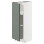 METOD Podni element s policama, bela/Nickebo mat sivozelena, 30x37 cm