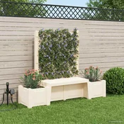 vidaXL Vrtna klop Kopenhagen Bela 173 x 49 x 135,5 cm PP