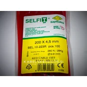 Kabelske vezice rdeče 200x4,5 mm - SapiSelco (1 pak/100 kos) SEL.10.223R