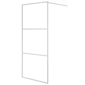 Vidaxl Pregrada za tuš srebrna 90x195 cm prozorno ESG steklo