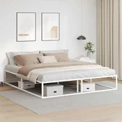 shumee vidaXL Posteljni okvir brez vzmetnice bel 180x200 cm jeklo