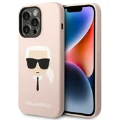 Ovitek Karl Lagerfeld Silicone Karls Head za iPhone 14 Pro Max, roza