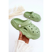 Kids foam slippers Crocs Green Cloudy
