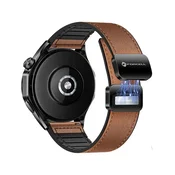FORCELL Pas za Samsung Galaxy Watch Forcell F-Design FS20, magnetni, iz umetnega usnja, 20 mm, rjav