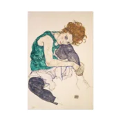 Canvas Slika na platnu Seated Woman with Bent Knees, Egon Schiele, 100 x 150 cm
