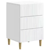 vidaXL Nočna omarica s predalom Bela 43 x 41 x 66,5 cm Inženirski les