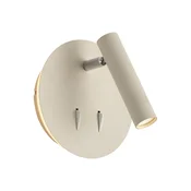 Sodobna stenska svetilka bež vklj. LED z USB-C - Croft