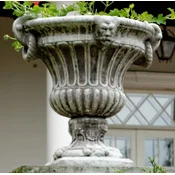 Casa Padrino baroque garden decorative flower pot gray 73 x 67 x H. 70 cm - Plant pot baroque style - Baroque garden decoration - Baroque terrace decoration - Baroque decoration accessories