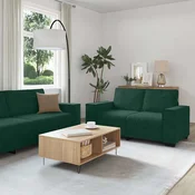 vidaXL 3-delni komplet sedežne garniture z blazinami temno zelen žamet