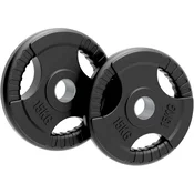 MONSTER Olimpijske gumijaste uteži Tri-Grip, črne, pari, kompleti, 15 kg, par, (5000305991)