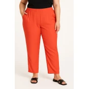 Plus size elegantne hlače, rdeče