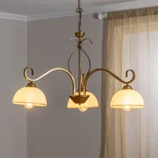 EMIBIG LIGHTING Visoka svetilka Wivara 3, s tremi žarnicami, zlata - Dnevna soba/jedilnica - Antični - zlata, bela - Kovina