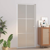 Unutarnja vrata 93 x 201,5 cm Bijela od mat stakla i aluminija