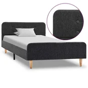 Vidaxl Posteljni okvir temno sivo platno 100x200 cm
