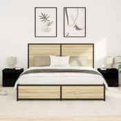 Noćni ormar 2 pcs Crni hrast 50 x 40 x 45 cm Konstruirano drvo
