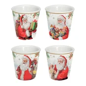 Set of 4 coffee cups, porcelain, 100 ml, SANTA IS COMING - Nuova R2S