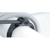 Kabelske vezice z nizkim profilom glave in zaobljenimi robovi, 265x9 mm, črne - SapiSelco - 1 pak./