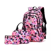SchoolBag, šolski nahrbtnik in 2 dodatni torbi (3-delni set) - Modra