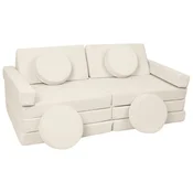 slomart Modularna otroška sofa, penasti bloki s volanom (barva: ecru/bež)