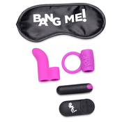 Bang! Couples Kit Love Ring, Finger Vibe, Bullet & Blindfold Purple