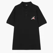 Cropp - Polo majica z vezenim detajlom - črna