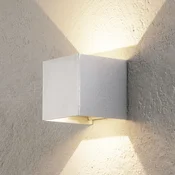 ORION Cube vanjska LED zidna svjetiljka, aluminijska boja, metal, 10 cm, gore/dolje - Moderan