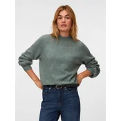VERO MODA Pulover VMLEAF temno zelena