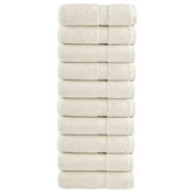 Vidaxl Premium brisače za pranje SOLUND 10 kosov kremne barve 30x30 cm 600 g/m2