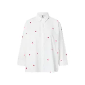 Only  New Lina Grace Shirt L/S - Bright White/Heart  Bela
