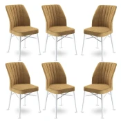 Hanah Home Set stolica Flex, 45x93x42 cm, 6 komada, Belo-smede
