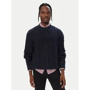 Tommy Jeans Pulover Flag DM0DM23614 Mornarsko modra Relaxed Fit