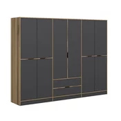 Hanah Home Garderober Elina, 270x210x52cm, Tamnosivi