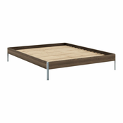 Rjava zakonska postelja iz masivnega bora z letvenim dnom 160x200 cm Core – Karup Design