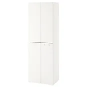 SMASTAD/PLATSA Garderobna omara, bela bela/z 2 obešalnima drogovoma, 60x57x181 cm