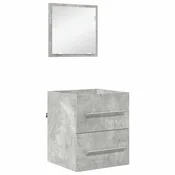 Vidaxl Komplet pohištva za kopalnico s predalom Siva 41 x 38,5 x 48 cm