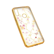 Ovitek Pink Flower za Huawei Y6 2019/Honor 8A, Teracell, zlata