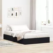 Otomanski krevet s pohranom Crna 120 x 200 cm Baršun