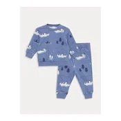 LC Waikiki Crew Neck Long Sleeve Printed Baby Boy Sweatshirt and Sweatpants 2-Set