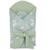 EKO muslin previjalec s kokosovim odstranljivim vložkom Dogs Muslin Mint 75x75 cm