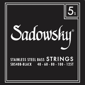 Sadowsky Black Label Bass String Set Taperwound - 5 String Steel 40-125