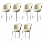 HANAH HOME Set 6 barskih stolica Alte Cream White